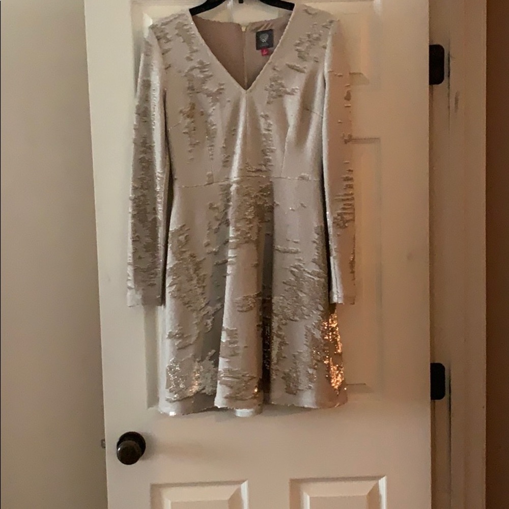 Vince Camino gold shirt dress